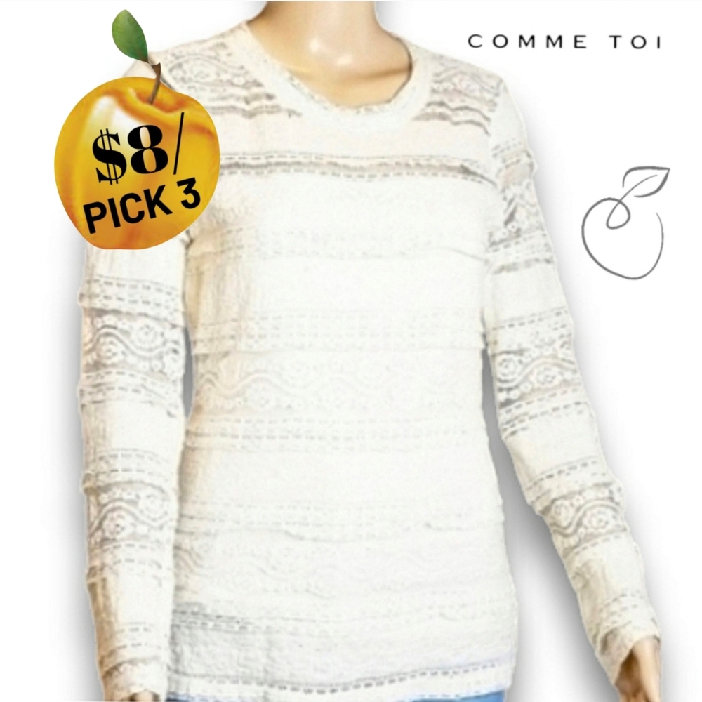COMME TOI LACE TUNIC IVORY SZ S